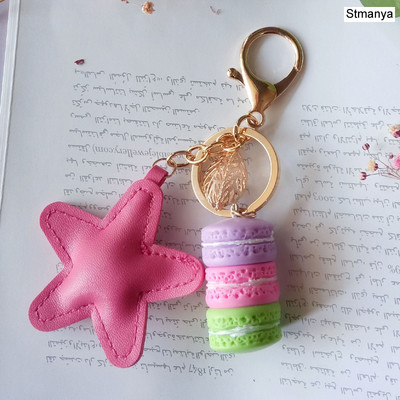 Naiste kook Võtmehoidja Mood Armsad prantsuse kondiitritooted Võtmehoidja Kott Charm Auto võtmehoidja Pulmapeo kingitus Ehted 17278