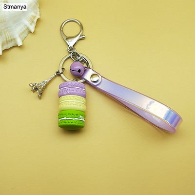 Naiste kook Võtmehoidja Mood Armsad prantsuse kondiitritooted Võtmehoidja Kott Charm Auto võtmehoidja Pulmapeo kingitus Ehted 17278