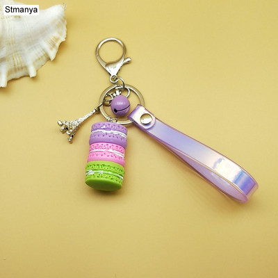 Naiste kook Võtmehoidja Mood Armsad prantsuse kondiitritooted Võtmehoidja Kott Charm Auto võtmehoidja Pulmapeo kingitus Ehted 17278