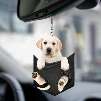 Χαριτωμένο μενταγιόν τσέπης κρεμαστό κουτάβι μενταγιόν αυτοκινήτου Καθρέφτης οπισθοπορείας Εσωτερικό ντεκόρ για σκύλο Κρεμαστό στολίδι Auto Decoraction
