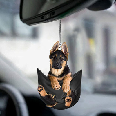 Cute Pocket Pendant Hanging Puppy Car Pendant Rearview Mirror Interior Decor Dog Hanging Ornament Auto Decoraction