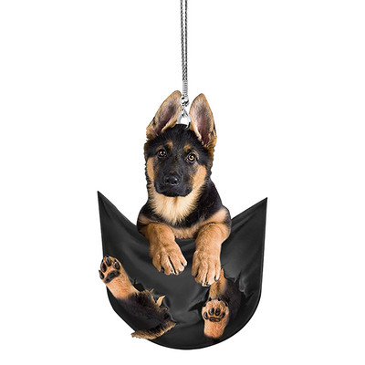 Pandantiv drăguț de buzunar agățat cățeluș pandantiv mașină oglindă retrovizoare decor interior ornament pentru agățat câine decorare automată