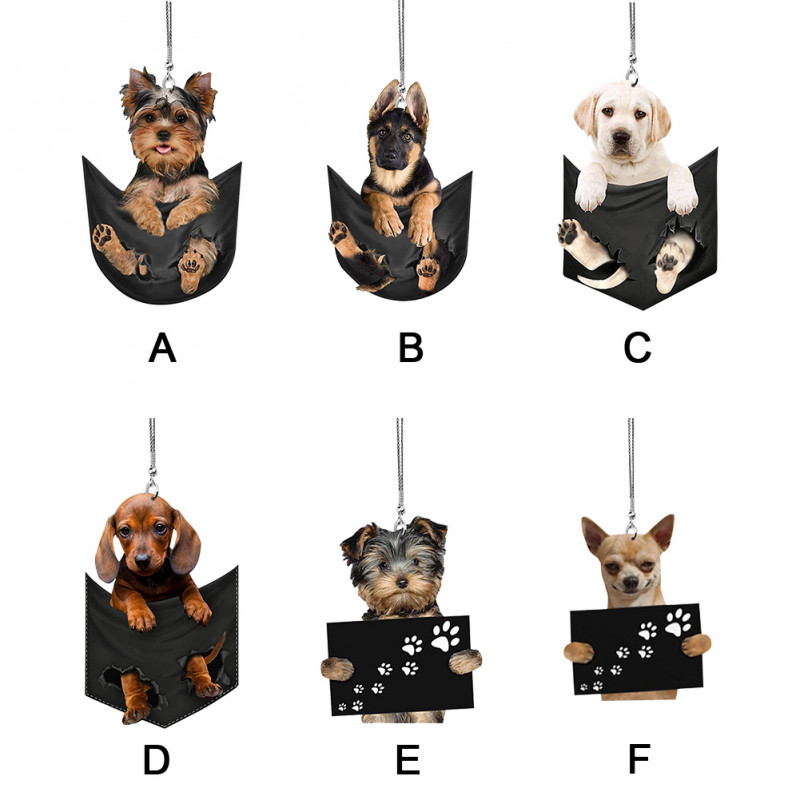 Mielas kišeninis pakabukas, kabantis šuniukas, automobilio pakabukas, galinio vaizdo veidrodis, interjero dekoras, šunų pakabinamas ornamentas, automobilio dekoravimas