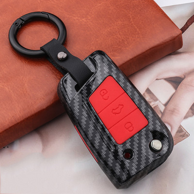 Silīcija oglekļa šķiedras ABS matēts automašīnas atslēgas vāciņš priekš Volkswagen VW Golf7 mk7 Seat Ibiza Leon FR 2 Altea Aztec priekš Skoda Octavia