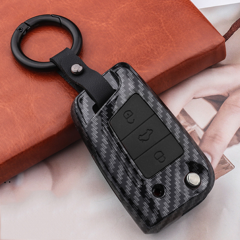 Husa pentru chei de mașină din fibră de carbon siliciu ABS mat pentru Volkswagen VW Golf7 mk7 Seat Ibiza Leon FR 2 Altea Aztec pentru Skoda Octavia