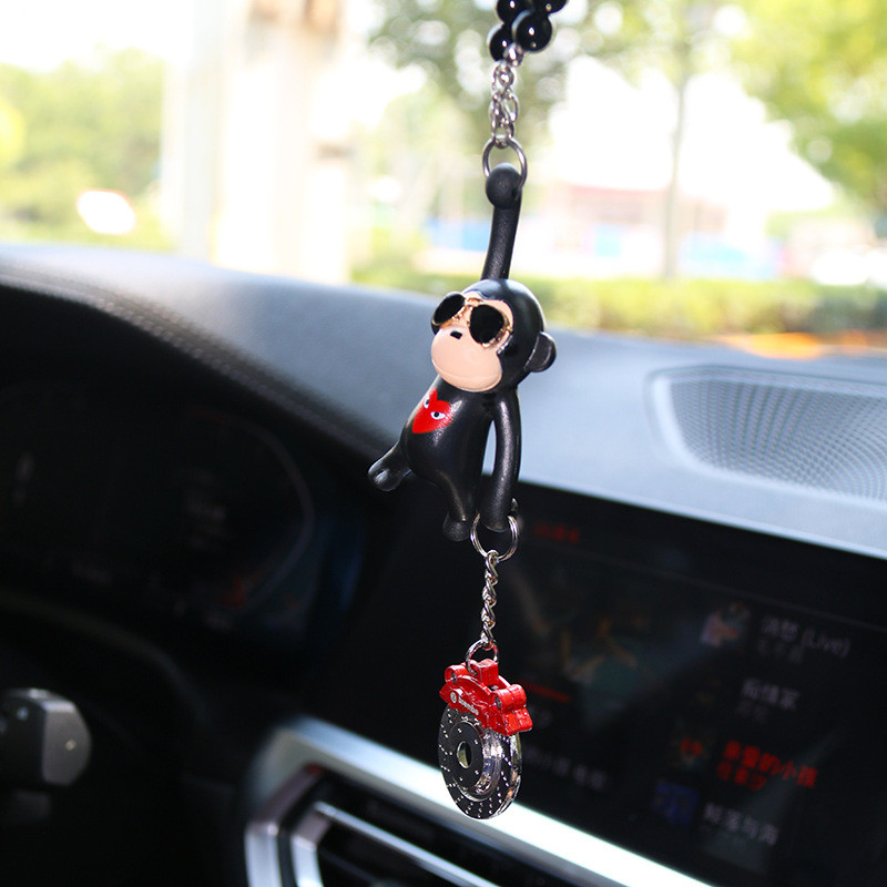 Decor pandantiv pentru mașină Ochelari de soare Maimuță Sticlă de azot suspendată Oglinda retrovizoare interioară auto Accesorii amuzante de personalitate Mașină
