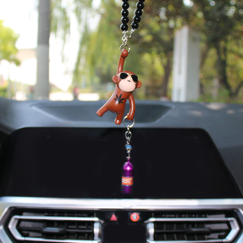 Decor pandantiv pentru mașină Ochelari de soare Maimuță Sticlă de azot suspendată Oglinda retrovizoare interioară auto Accesorii amuzante de personalitate Mașină
