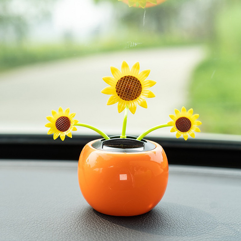 Kaktusz Automatikus lengő napenergia Napvirág Növény Ékszerek Autóbelső Díszek Táncbaba Figurák Miniatűr autó Otthon Dekoráció