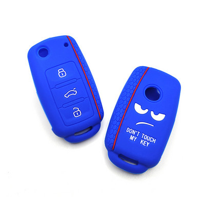 Μην αγγίζετε το κλειδί μου Κάλυμμα τηλεχειριστηρίου χωρίς κλειδί σιλικόνης για VW Caddy Golf Jetta Polo Passat Scirocco Tiguan για κάθισμα Skoda Octavia
