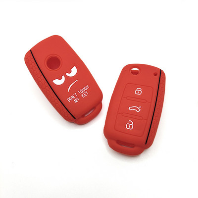 Μην αγγίζετε το κλειδί μου Κάλυμμα τηλεχειριστηρίου χωρίς κλειδί σιλικόνης για VW Caddy Golf Jetta Polo Passat Scirocco Tiguan για κάθισμα Skoda Octavia