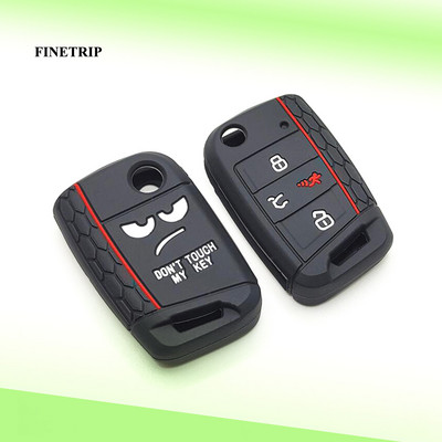 Μην αγγίζετε το κλειδί μου Κάλυμμα τηλεχειριστηρίου χωρίς κλειδί σιλικόνης για VW Caddy Golf Jetta Polo Passat Scirocco Tiguan για κάθισμα Skoda Octavia