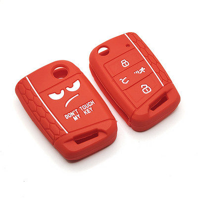 Μην αγγίζετε το κλειδί μου Κάλυμμα τηλεχειριστηρίου χωρίς κλειδί σιλικόνης για VW Caddy Golf Jetta Polo Passat Scirocco Tiguan για κάθισμα Skoda Octavia