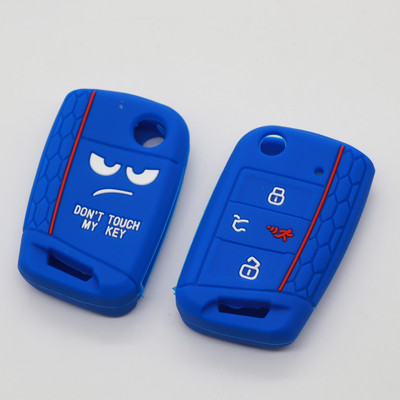 Μην αγγίζετε το κλειδί μου Κάλυμμα τηλεχειριστηρίου χωρίς κλειδί σιλικόνης για VW Caddy Golf Jetta Polo Passat Scirocco Tiguan για κάθισμα Skoda Octavia