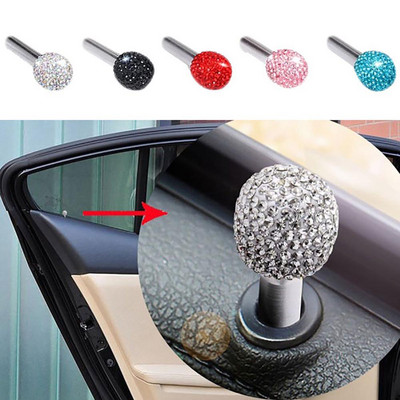 Noul elegant, 2 bucăți, strasuri strălucitoare, pentru interiorul vehiculului, butonul de blocare a ușii, știfturi de tragere, accesorii de interior