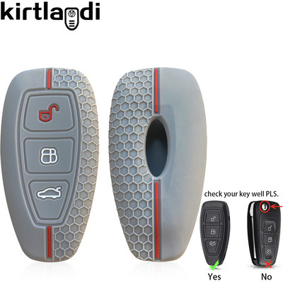 Carcasa din silicon pentru chei de mașină pentru Ford Kuga Focus Mk3 Mk4 Mondeo Fiesta Titanium Ecosport Transit MK8 Husă Accesorii pentru telecomandă