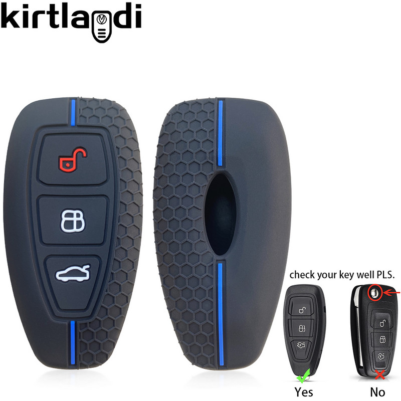Carcasa din silicon pentru chei de mașină pentru Ford Kuga Focus Mk3 Mk4 Mondeo Fiesta Titanium Ecosport Transit MK8 Husă Accesorii pentru telecomandă