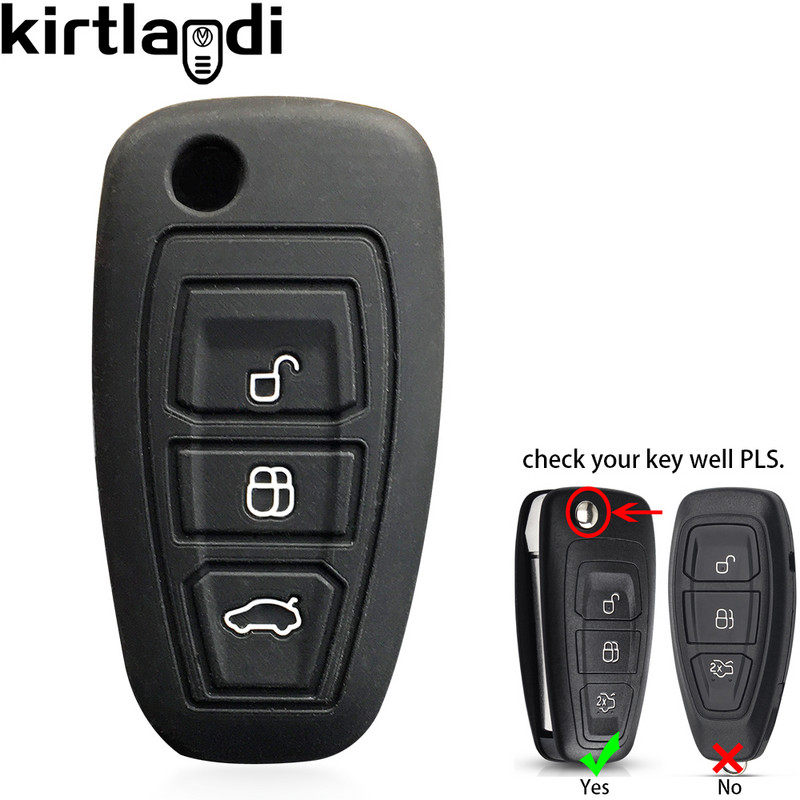 Carcasa din silicon pentru chei de mașină pentru Ford Kuga Focus Mk3 Mk4 Mondeo Fiesta Titanium Ecosport Transit MK8 Husă Accesorii pentru telecomandă