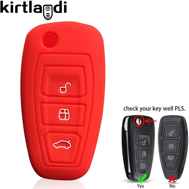 Carcasa din silicon pentru chei de mașină pentru Ford Kuga Focus Mk3 Mk4 Mondeo Fiesta Titanium Ecosport Transit MK8 Husă Accesorii pentru telecomandă