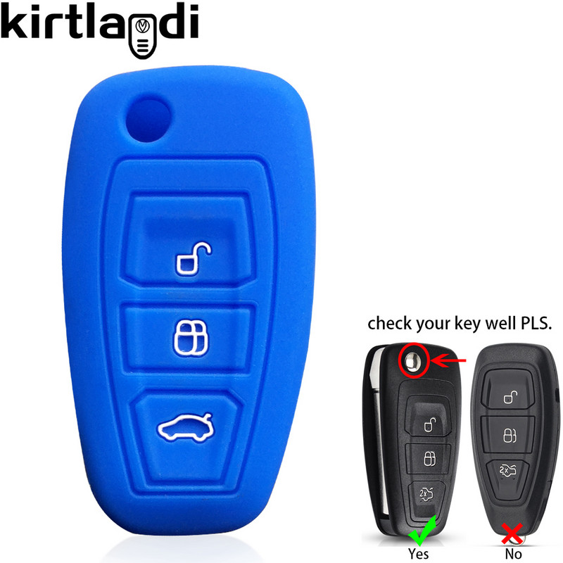 Carcasa din silicon pentru chei de mașină pentru Ford Kuga Focus Mk3 Mk4 Mondeo Fiesta Titanium Ecosport Transit MK8 Husă Accesorii pentru telecomandă