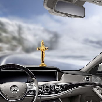 Στολίδι αυτοκινήτου Μεταλλικό ξύλο Jesus Cross Crucifix Διακοσμητικό ταμπλό Christian Jesus Fashion Εσωτερικά αξεσουάρ αυτοκινήτου Εργαλεία