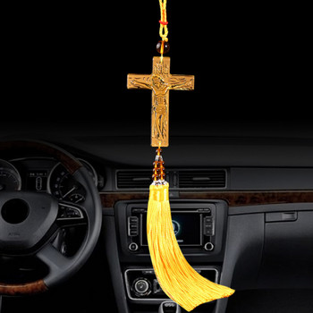 Στολίδι αυτοκινήτου Κρεμαστό κρύσταλλο Ιησούς Χριστός Σταυρός Χριστιανισμός Auto Εσωτερικός καθρέφτης Διακόσμηση Αξεσουάρ Κρεμαστά δώρα