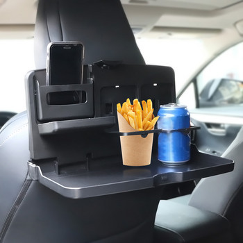 Универсален ABS рафт за маса за кола, сгъваема скоба за кола за храна, напитки, държач за телефон, тава, автоматична задна седалка, маса за кола, детска маса, пътуване