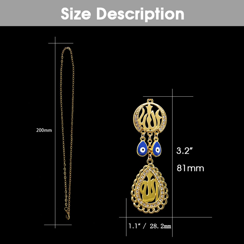 DIY Car Medál iszlám muszlim Allah Hamsa Hand Of Fatima pulyka gonosz szem