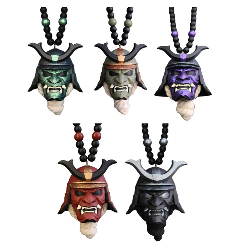 Casca Samurai Kabuto / Hannya Japonez Oni Mașină Oglindă Ornamente Oglindă Japoneză Samurai Assassin Demon Oni Masca Pandantiv mașină