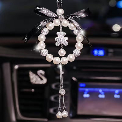 Κρεμαστό αυτοκίνητο Bling Star Moon Bear Love Style Decor Χαριτωμένο αυτόματο καθρέφτη οπισθοπορείας κρεμαστά στολίδια Γυαλιστερά αξεσουάρ αυτοκινήτου για κορίτσια