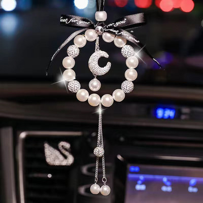 Κρεμαστό αυτοκίνητο Bling Star Moon Bear Love Style Decor Χαριτωμένο αυτόματο καθρέφτη οπισθοπορείας κρεμαστά στολίδια Γυαλιστερά αξεσουάρ αυτοκινήτου για κορίτσια