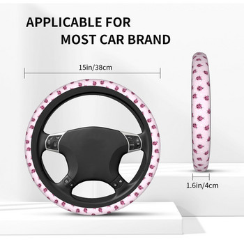 Ladybug Ladybird Insect Lover Car Steering Heel Cover 37-38 Elastic Steering Heel Protective Cover Steering-Wheel Cover