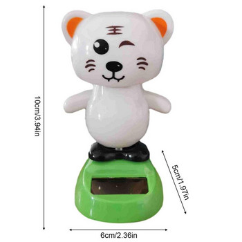 Solar Power Dancing Animal Panda Bear Tiger Figures Παιχνίδι που κουνάει το κεφάλι χορεύτρια Διακοσμητικό ταμπλό αυτοκινήτου Διακοσμητικά για γραφείο αυτοκινήτου