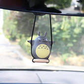 Autó Anime Kawaii Totoro medál autó Ghibli lengő dísz Auto visszapillantó tükör Kawai függő figura dekorációs kiegészítő