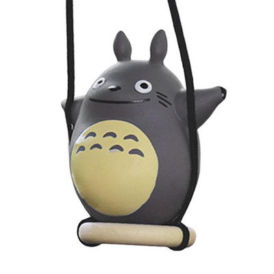 Autó Anime Kawaii Totoro medál autó Ghibli lengő dísz Auto visszapillantó tükör Kawai függő figura dekorációs kiegészítő