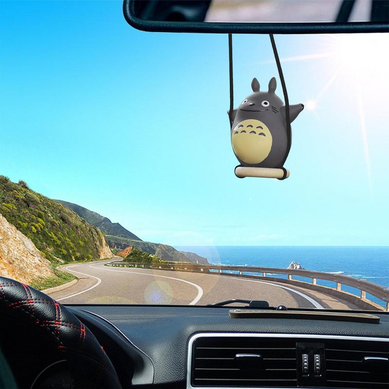 Autó Anime Kawaii Totoro medál autó Ghibli lengő dísz Auto visszapillantó tükör Kawai függő figura dekorációs kiegészítő