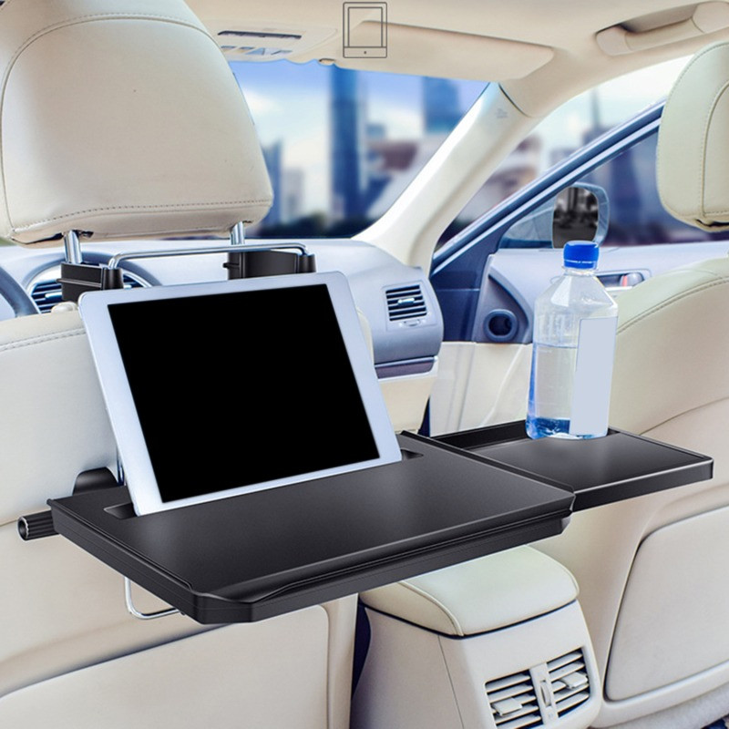 Autós asztal Behúzható összecsukható tálca laptop telefonhoz étel-ital tartó Auto belső ülés háttámla Számítógép támasztékok