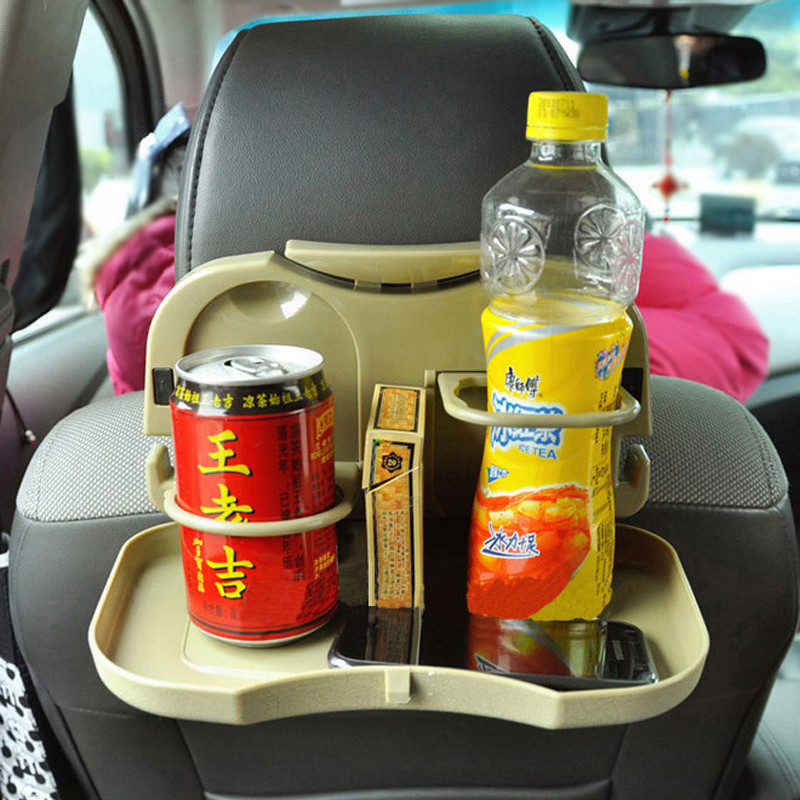 Uus kokkuklapitav auto tagaistme laud plastikust joogitoiduriiuli topsihoidja alusega aluslaud