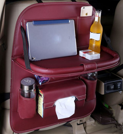 Automobilio odinio laikymo krepšio dėžė Galinės sėdynės krepšio organizatorius galinės sėdynės laikiklio kišenės Sulankstomas stalas gėrimų maistui puodelių padėklų laikiklis Stovas Rašomasis stalas