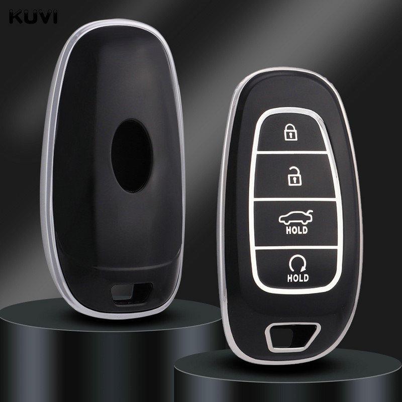 Husa pentru chei inteligente de masina din TPU cu 4 butoane pentru Hyundai Tucson Solaris Sonata Hybrid NEXO NX4 Santafe dn8 2020 2021 2022 Accesorii