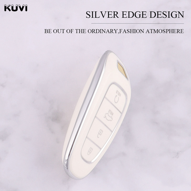 Husa pentru chei inteligente de masina din TPU cu 4 butoane pentru Hyundai Tucson Solaris Sonata Hybrid NEXO NX4 Santafe dn8 2020 2021 2022 Accesorii