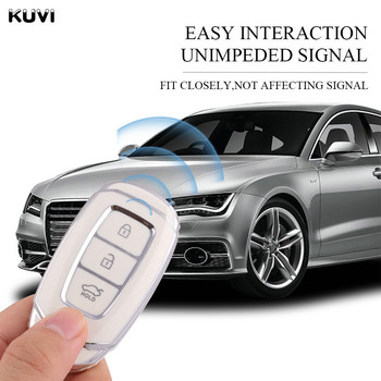 Fashion TPU Car Key Case Full Cover Shell Fob για Hyundai Santa I30 IX35 Encino Kona Solaris Azera Grandeur Elantra Accent Fe