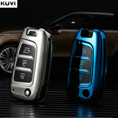 Krāsains TPU automašīnas atveramās atslēgas korpusa vāciņš priekš Hyundai Elantra Solaris Tucson i30 i35 i40 KONA Genesis Santa Fe Azera turētāja apvalks