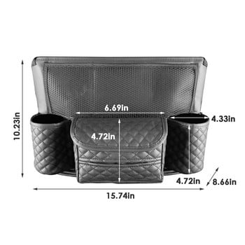 Кожено столче за кола Gap Storage Висяща чанта Многофункционална мрежеста чанта Кутия за кърпички Поставка за чаша Аксесоари за интериора на автомобила