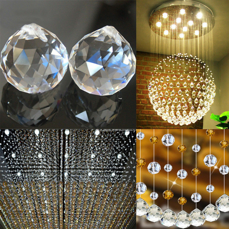 30 mm-es átlátszó kristálylámpa gömbprizma Feng Shui szivárványos napfogó otthoni esküvői dekoráció medál Bling autókiegészítők belső alkatrészek