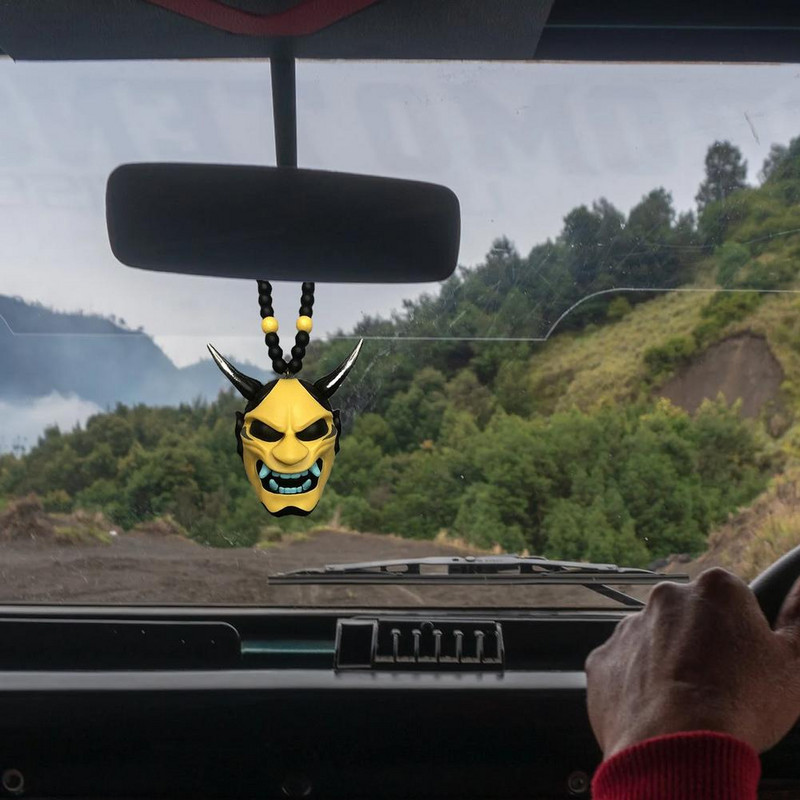 Szamuráj Kabuto sisak Hannya maszk Japán Oni autó Hátsó tükör Varázslat Autó dekoráció Függesztett autótartozékok