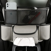 Srednja torba za pohranu na prednjem sjedalu automobila od PU kože Središnja konzola za auto Središnja konzola Organizator maramica Spremište Spremnik za spremanje Paket izolacijskih blokova