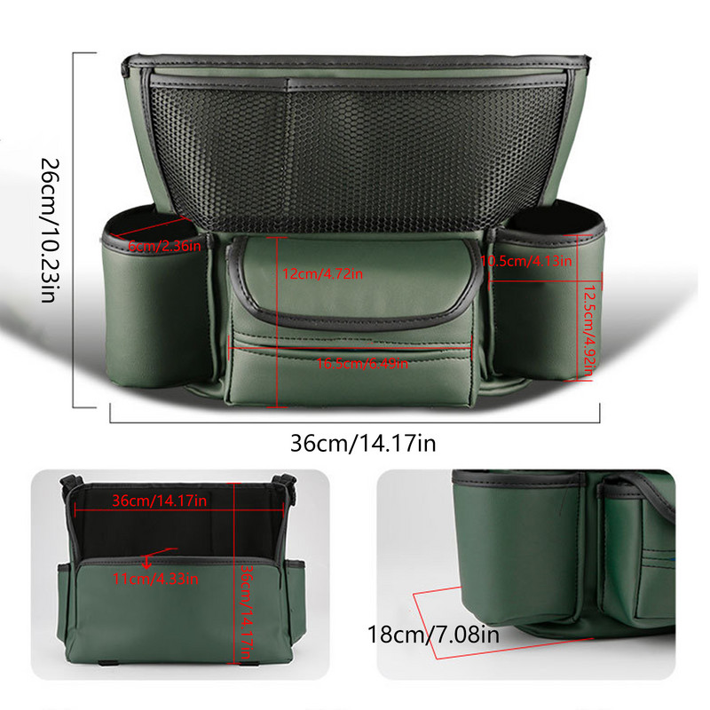 Srednja torba za pohranu na prednjem sjedalu automobila od PU kože Središnja konzola za auto Središnja konzola Organizator maramica Spremište Spremnik za spremanje Paket izolacijskih blokova