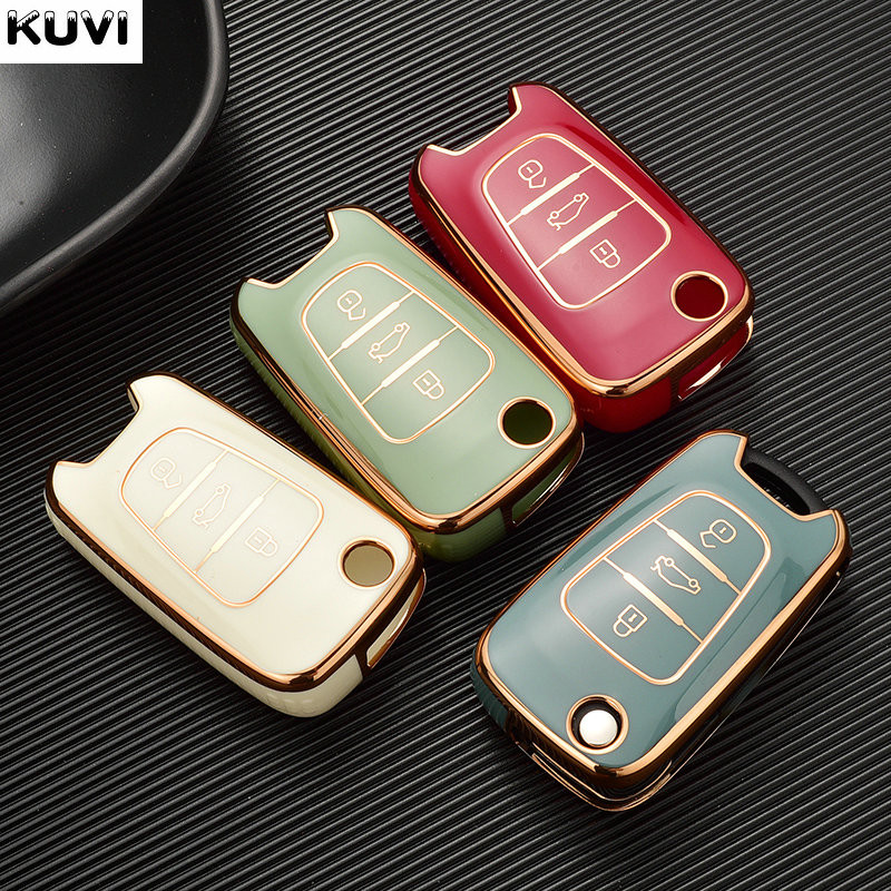 Carcasa de moda TPU pentru chei cu rabat pentru KIA Rio 3 Soul Optima Ceed K2 Cerato Sportage pentru Hyundai Elantra Accent i20 ix35