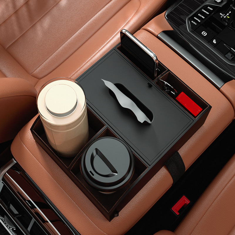 Višenamjenska kutija za pohranu u automobilu Naslon za ruke Organizatori Spremanje unutrašnjosti automobila Dodaci za pospremanje za telefonske maramice Držač za piće