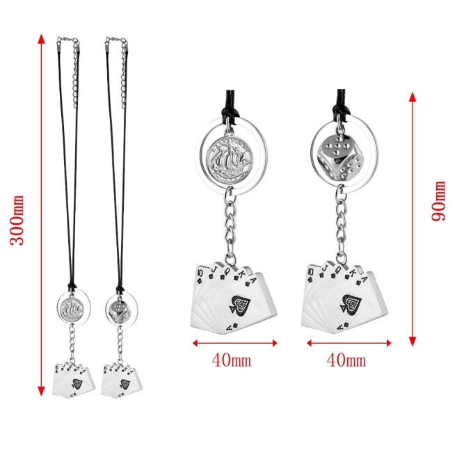 BROSHOO Automobilinis pakabukas Kazino pokerio stiliaus automobilio vidaus apdaila galinio vaizdo veidrodėlio pakabukas madingi metaliniai automobilio pakabinimo priedai